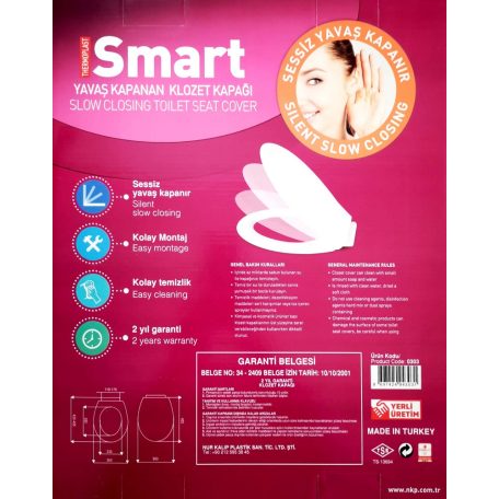 WC ülőke fékes SMART fehér 1180g
