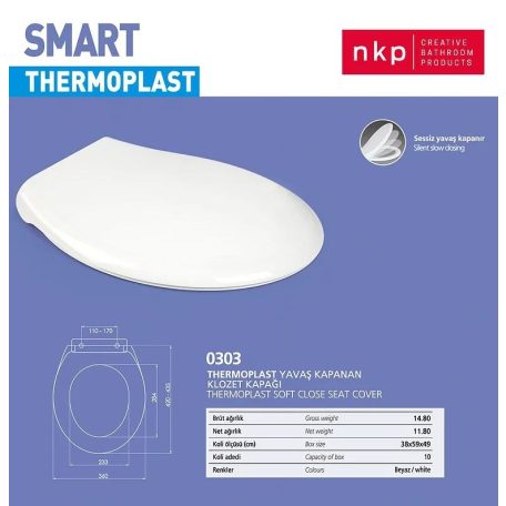WC ülőke fékes SMART fehér 1180g