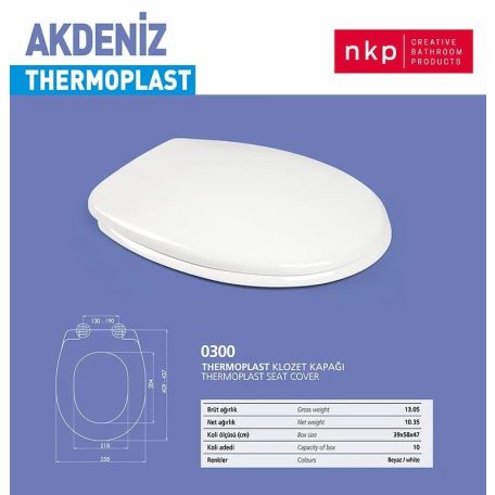 WC ülőke műanyag AKDENIZ 1035g