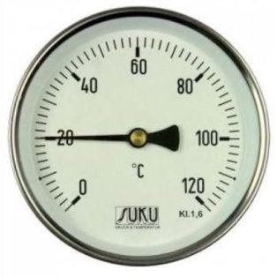 Hőmérő 63mm 40/60mm benyúlással 0-120'c