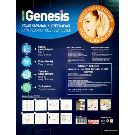 WC ülőke fékes GENESIS fehér 2300g